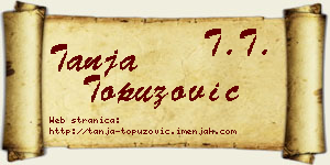 Tanja Topuzović vizit kartica